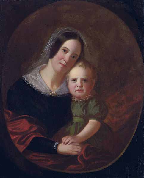 Mrs George Caleb Bingham (Sarah Elizabeth Hutchison) and son, Newton